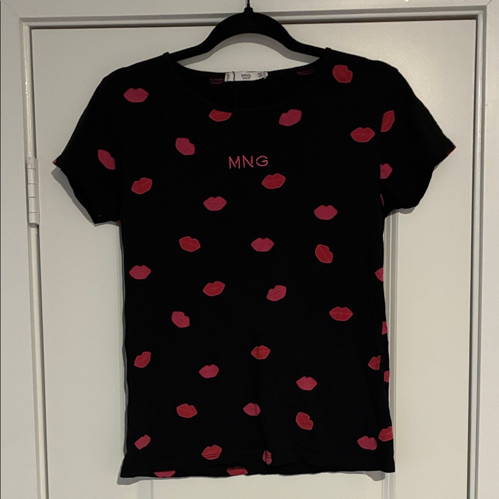 MANGO Basics Lips Short Sleeve Tee